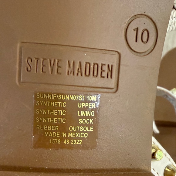 Steve Madden Sunnie Gladiator Tan StuddedSandal Size 10 Excellent Vacation - Picture 6 of 10
